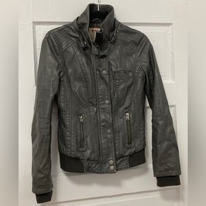 Faux leather grey jacket